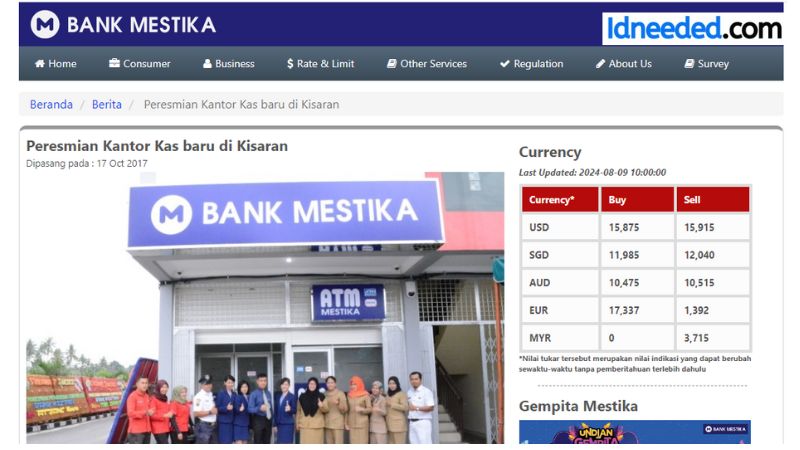 Gaji Pegawai Bank Mestika Dharma