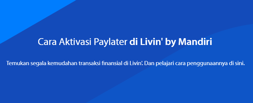 Cara aktifkan paylater bank mandiri